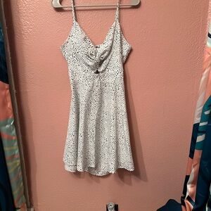 SHEIN White and Black Spotted Mini Dress